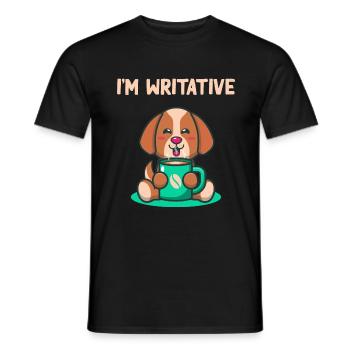 I am introverted in writing funny antisocial - Men's T-Shirt - black - Front - AI Model Male 178 light (178cm)