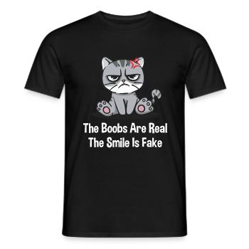 Brüste sind echt - Männer T-Shirt - Schwarz - Vorne - AI Model Male 178 light (178cm)