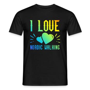 J’adore la marche nordique - T-shirt homme - noir - Devant - AI Model Male 178 light (178cm)