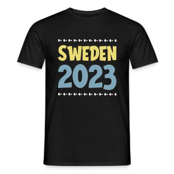 Suède 2023 - T-shirt homme - noir - Devant - AI Model Male 178 light (178cm)