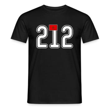 Indicatif Maroc +212 Appelle vers le Maroc - T-shirt homme - noir - Devant - AI Model Male 178 light (178cm)