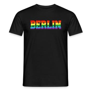 Berlin Regenbogenfahne - Männer T-Shirt - Schwarz - Vorne - AI Model Male 178 light (178cm)