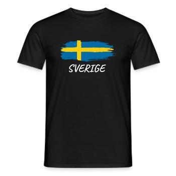 Sweden grunge flag - Men's T-Shirt - black - Front - AI Model Male 178 light (178cm)
