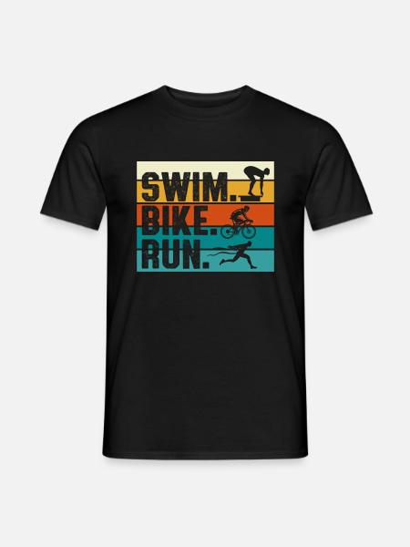 Swim Bike Run Triathlon - Männer T-Shirt - Schwarz