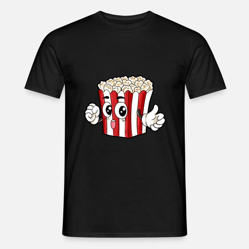 Popcorn Essen Feinschmecker Geschenk - Männer T-Shirt - Schwarz