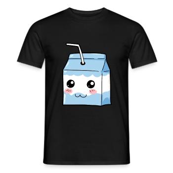 Milk Refreshment Drink Drink Gift - Men's T-Shirt - black - Front - AI Model Male 178 light (178cm)