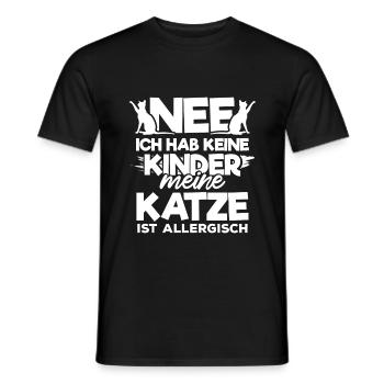 Nee ich habe keine Kinder Katze ist allergisch - Männer T-Shirt - Schwarz - Vorne - AI Model Male 178 light (178cm)