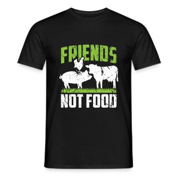 Des amis pas de la nourriture végétalienne - T-shirt homme - noir - Devant - AI Model Male 178 light (178cm)