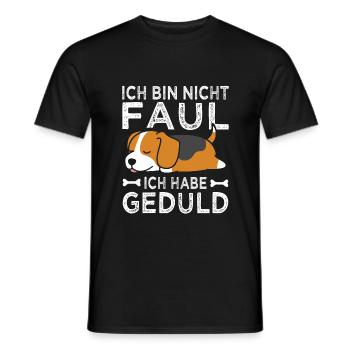 Beagle Hundebesitzer Spruch Nicht Faul Geduld - Männer T-Shirt - Schwarz - Vorne - AI Model Male 178 light (178cm)