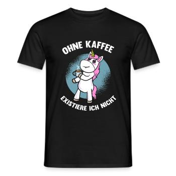 Einhorn Lustiger Spruch Ohne Kaffee Kaffeetrinker - Männer T-Shirt - Schwarz - Vorne - AI Model Male 178 light (178cm)