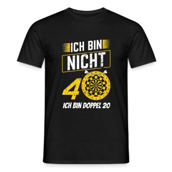 Dart Ich bin nicht 40 Doppel 20 Dart Geburtstag - Männer T-Shirt - Schwarz - Vorne - AI Model Male 178 light (178cm)