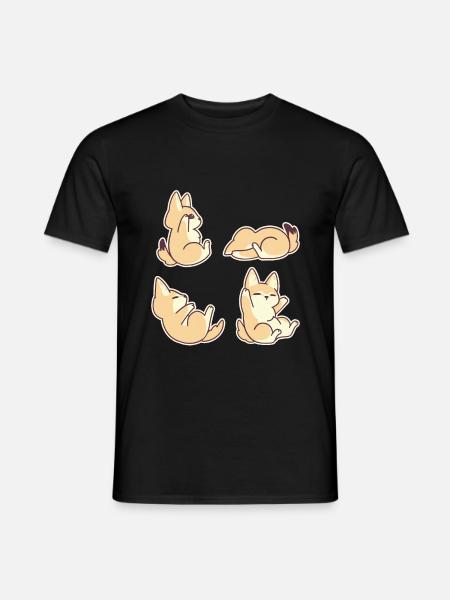 Yoga-Posen, Fennec Fox, Yoga-Liebhaber, Baby Fox, - Männer T-Shirt - Schwarz