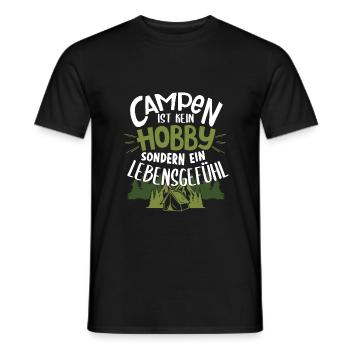 Campen Camping Wohnwagen Camper Geschenk - Männer T-Shirt - Schwarz - Vorne - AI Model Male 178 light (178cm)
