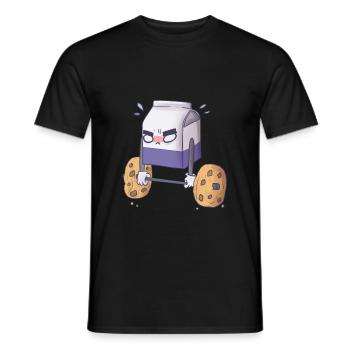 Milk and Cookies Workout Design, Funny Gym Gift - Men's T-Shirt - black - Front - AI Model Male 178 light (178cm)