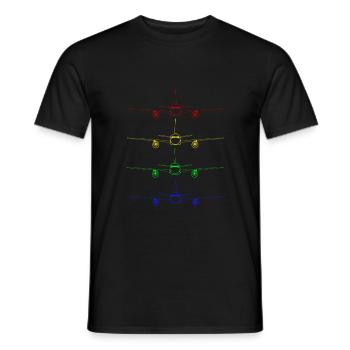colorful airplanes - Men's T-Shirt - black - Front - AI Model Male 178 light (178cm)