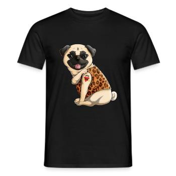 Mops Mutter Ich liebe Mutter Tattoo Muttertag Hundeliebhaber - Männer T-Shirt - Schwarz - Vorne - AI Model Male 178 light (178cm)