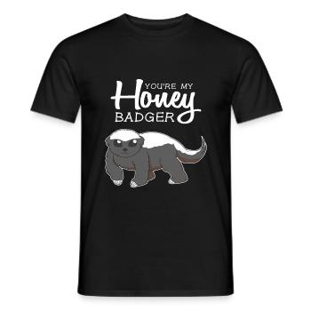 You're My Honey Badger Romantic Pun - Men's T-Shirt - black - Front - AI Model Male 178 light (178cm)