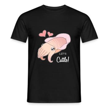 Let's Cuttle! Cute & Funny Cuttlefish Romantic - Men's T-Shirt - black - Front - AI Model Male 178 light (178cm)