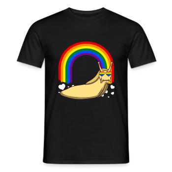 Gay Pride Banana Slug LGBTQ Rainbow - Men's T-Shirt - black - Front - AI Model Male 178 light (178cm)