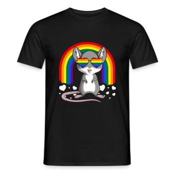 Gay Pride Mouse LGBT Rainbow - Men's T-Shirt - black - Front - AI Model Male 178 light (178cm)