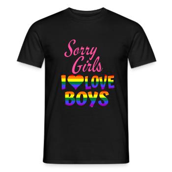 désolé les filles j'aime les garçons - T-shirt homme - noir - Devant - AI Model Male 178 light (178cm)