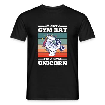 I'm not a Gym Rat I'm a Gym Unicorn - Männer T-Shirt - Schwarz - Vorne - AI Model Male 178 light (178cm)