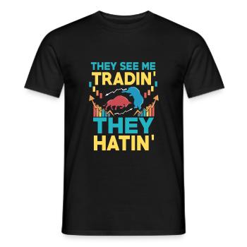 Bourse Forex Trading - T-shirt homme - noir - Devant - AI Model Male 178 light (178cm)