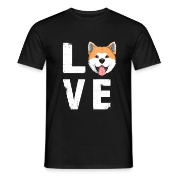 Liebe Akita Inu Hund - Männer T-Shirt - Schwarz - Vorne - AI Model Male 178 light (178cm)