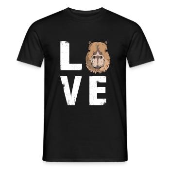 Love Capybara Lover - Men's T-Shirt - black - Front - AI Model Male 178 light (178cm)