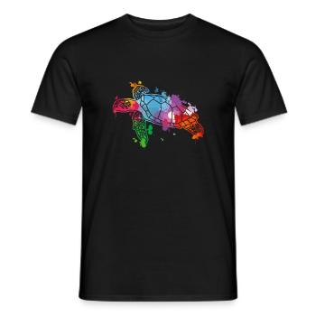 Tortue aquarelle - T-shirt homme - noir - Devant - AI Model Male 178 light (178cm)