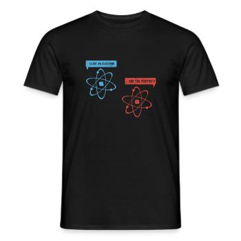 I lost an electron - Funny Physicist Physics - Männer T-Shirt - Schwarz - Vorne - AI Model Male 178 light (178cm)