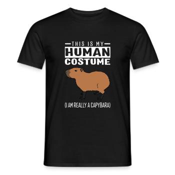 This Is My Human Costume I'm Really A Capybara - Men's T-Shirt - black - Front - AI Model Male 178 light (178cm)