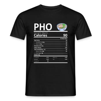 Pho Vietnamese Noodles Nutritional Value Funny - Men's T-Shirt - black - Front - AI Model Male 178 light (178cm)