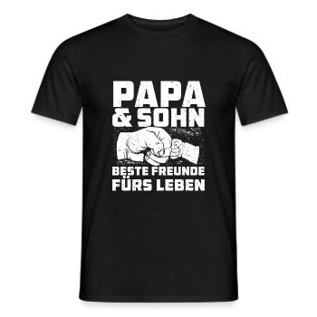 Papa und Sohn beste Freunde fürs Leben - Männer T-Shirt - Schwarz - Vorne - AI Model Male 178 light (178cm)