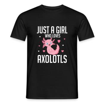 Juste une fille qui loves axolotls - T-shirt homme - noir - Devant - AI Model Male 178 light (178cm)