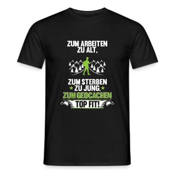 Geocacher Schnitzeljagd Geocache Rentner Geschenk - Männer T-Shirt - Schwarz - Vorne - AI Model Male 178 light (178cm)