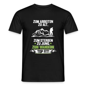 Wandern Natur Rentner Wanderer Geschenk - Männer T-Shirt - Schwarz - Vorne - AI Model Male 178 light (178cm)