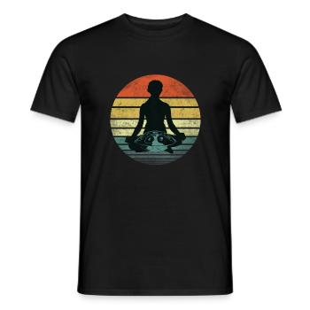 Handpan Hang Drum Music Yoga Meditation Sunset - Men's T-Shirt - black - Front - AI Model Male 178 light (178cm)