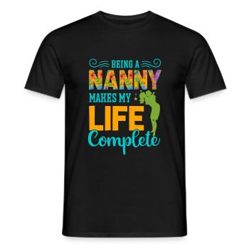 Funny babysitter nanny childminder saying - Men's T-Shirt - black - Front - AI Model Male 178 light (178cm)