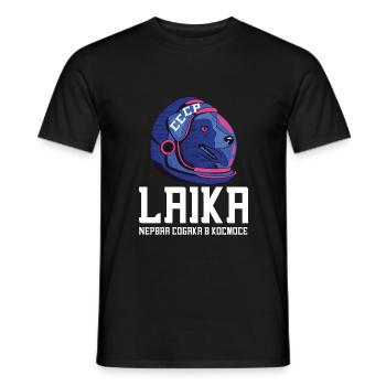 Sputnik Space Design - Men's T-Shirt - black - Front - AI Model Male 178 light (178cm)
