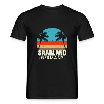Saarland Retro Vintage Design - Männer T-Shirt - Schwarz - Vorne - AI Model Male 178 light (178cm)