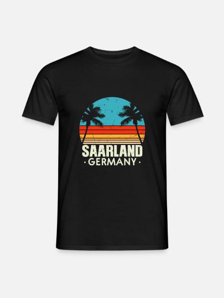 Saarland Retro Vintage Design - Männer T-Shirt - Schwarz