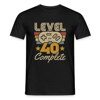 40e anniversaire niveau 40 Complete 40 ans cadeau - T-shirt homme - noir - Devant - AI Model Male 178 light (178cm)