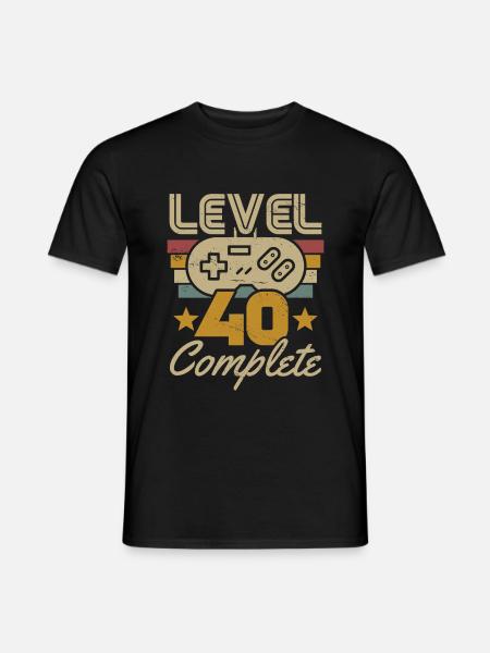 40. Geburtstag Level 40 Complete 40 Jahre Geschenk - T-shirt herr - svart