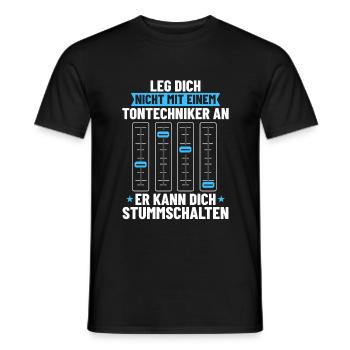 Veranstaltungstechniker Stummschalten Toningenieur - Männer T-Shirt - Schwarz - Vorne - AI Model Male 178 light (178cm)