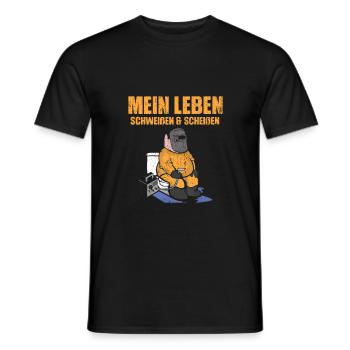 Mein Leben schweißen und scheißen - Männer T-Shirt - Schwarz - Vorne - AI Model Male 178 light (178cm)