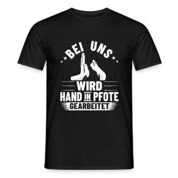 Hundetrainerin Hand Pfote Hundetraining Bekleidung - Männer T-Shirt - Schwarz - Vorne - AI Model Male 178 light (178cm)