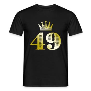 49 Zahl Krone Gold - Männer T-Shirt - Schwarz - Vorne - AI Model Male 178 light (178cm)