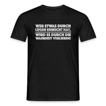 Wahrheit vor Lüge | lustige Sprüche, Ehrlichkeit - Männer T-Shirt - Schwarz - Vorne - AI Model Male 178 light (178cm)