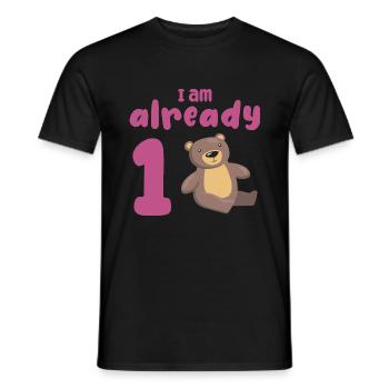 Ich bin bereits 1 Jahr alt 1. Geburtstag - Männer T-Shirt - Schwarz - Vorne - AI Model Male 178 light (178cm)
